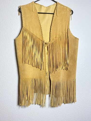 Vintage suede leather fringe - suede,