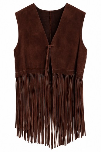 Vintage brown suede leather - brown,