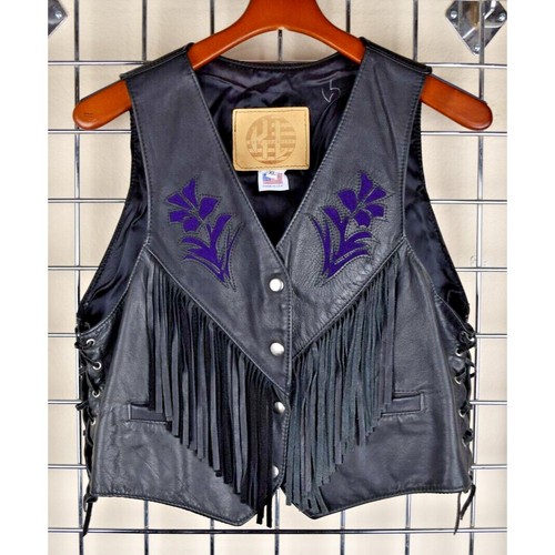 Vintage 80s leather vest - 80s,