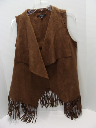 Faux suede fringe vest womens - faux,