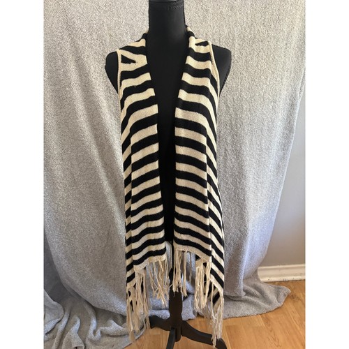 Black ivory fringe vest - ivory,