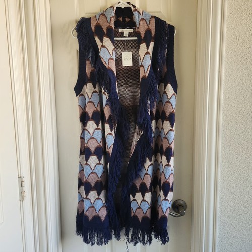 Fringe knit vest - fringe, womens