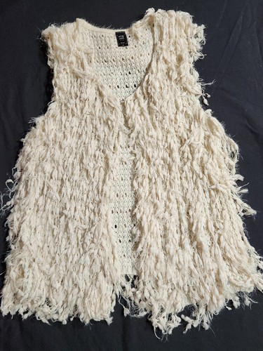 Scrap work cream shaggy fringe - work,